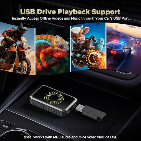 TOGUARDGO محول Carplay اللاسلكي 3 في 1 صندوق الذكاء الاصطناعي السحري مع تطبيقات YouTube TikTok ترقية تشغيل السيارة السلكية إلى محرك أقراص USB لاسلكي يدعم iPhone 10+ وAndroid 13+ in Kuwait