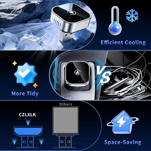 محول CarPlay لاسلكي 2 في 1 ومحول Android Auto، محول سلكي إلى لاسلكي مطور لعام 2026، محول CarPlay لاسلكي لأجهزة Apple iPhone وAndroid، التوصيل والتشغيل، تصميم أنيق وصغير الحجم in Kuwait