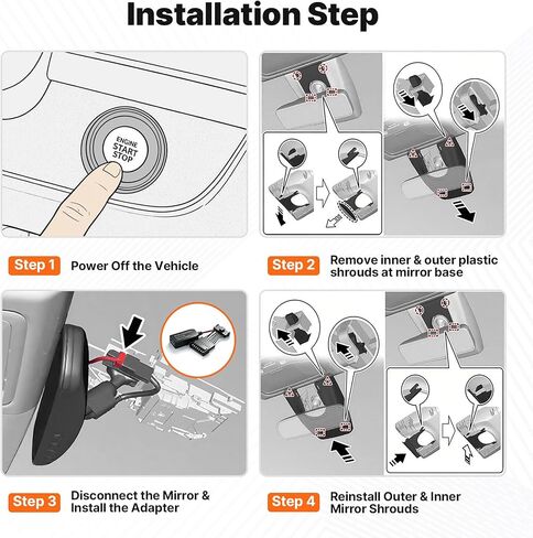محول طاقة Dashcam (7 دبابيس من النوع B)، متوافق مع سيارات مختارة من Nissan وMitsubishi وToyota والمزيد. يتم توصيلها بمرآة الرؤية الخلفية، والتركيب غير المدمر، والتوصيل والتشغيل. in Kuwait