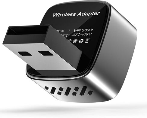 Ultra Mini Wireless CarPlay Adapter for iPhone & Android Auto, 2-in-1 Wired to Wireless CarPlay Dongle,One-Click Switch, 5s Auto Reconnect, 5.8GHz WiFi+BT5.4, Compatible with iOS10+& Android10+,silver in Kuwait