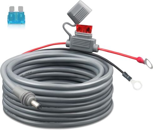 كابل طاقة Starlink Mini Direct للبطارية 16AWG O-Ring Terminal إلى DC موصلات تمديد كابل شحن لـ Starlink Mini، مع مصهر 10A/15A وصندوق مصهر للمركبات البحرية للقوارب RV بطول 20 قدمًا in Kuwait