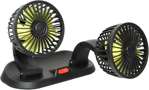 Dual Head Car Cooling Fan-2 Speeds, 360 Rotation, for Car Dashboard, Powerful Cooling Solution for SUV/RV/Truck/Sedan/Cruise/Office, USB Powered (2 Head 5V) in Saudi Arabia