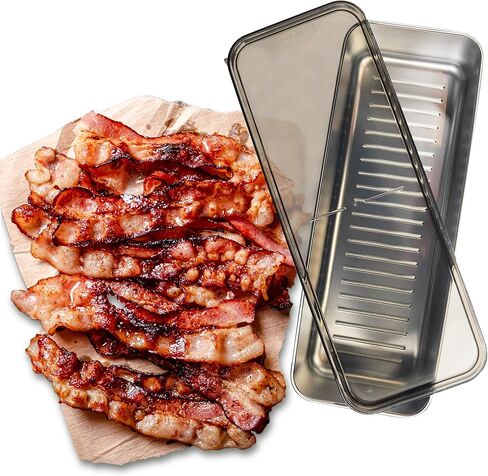 Kitchen Discovery Stay Fresh Bacon Keeper 1lb Plastic Bacon Container for Refrigerator Preserves Freshness and Prevents Spoilage – No Mess Bacon Storage Replaces Greasy Packaging in Kuwait