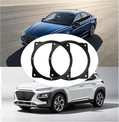 2PCS 6.5 Inch Front Door Speaker Adapter Spacer Rings Compatible with 2006-2020 Hyundai Genesis Sonata Elantra Tucson Azera Santa Fe KIA Forte Sedona NIRO in Kuwait
