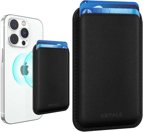 حامل بطاقات مغناطيسي أقوى من الجلد RFID لسلسلة iPhone 16، ملحقات Mag-Safe تلتصق على سلسلة iPhone 17/16/15/14/13/12 وPro/Promax، أسود in Kuwait