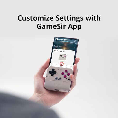 وحدة تحكم الألعاب المحمولة GameSir Pocket Taco Vertical - لوحة ألعاب بلوتوث Retro Arcade لنظام Android، وحدة تحكم ألعاب لاسلكية محمولة للهاتف، بطارية 600 مللي أمبير في الساعة، شحن مروري - أبيض in Kuwait