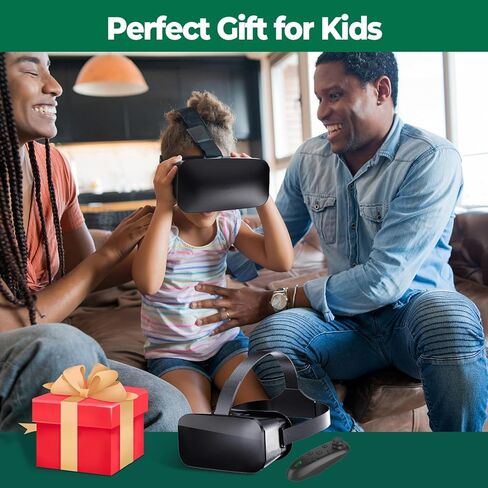VR Headset for Phone with Controller, Anti-Blue Lens PD & Fl Adjustable Virtual Reality Goggles Set for Kids and Adults, Compatible with iPhone 16/15/14/13/12 Samsung Android 4.5-6.7" in Kuwait