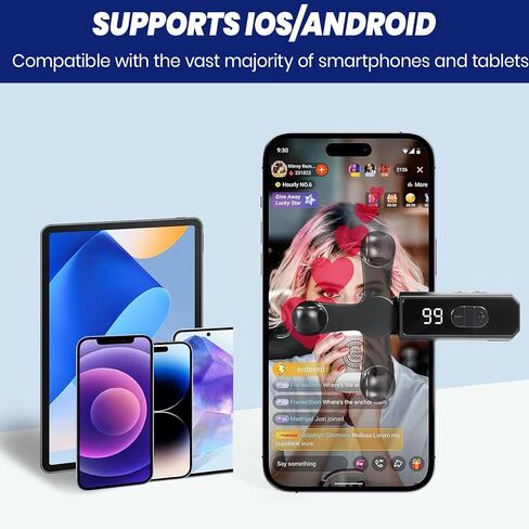 جهاز النقر التلقائي الذكي لجهاز iPhone iPad Android TikTok - جهاز لمس تلقائي مع 107 سرعة قابلة للتعديل، نقر فوري لإعجابات البث المباشر، ومهام الوسائط الاجتماعية، مهمة المكافأة (قابلة لإعادة الشحن) in Kuwait