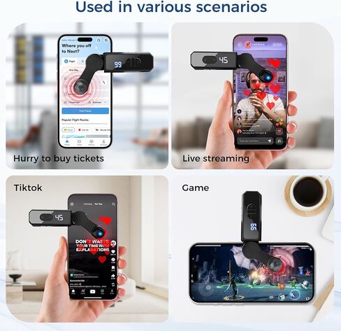 Rechargeable Auto Clicker for iPhone Android, Wireless Screen Tappers for Tiktok, Portable Phone Tapper for Smartphone, Live Broadcasts Likes, Streaming Device in Kuwait