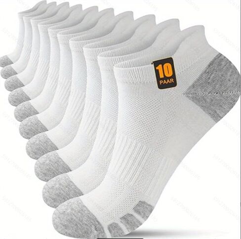 10 Pairs Men’s Ankle Socks Cushioned Low-Cut Socks For Daily Wear Casual Comfortable Breathable Socks in Saudi Arabia