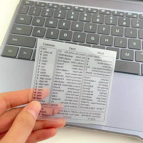 مجموعة ملصقات اختصار لوحة المفاتيح مكونة من قطعتين لنظام التشغيل Windows وExcel وWord والكمبيوتر، غطاء دليل اختصار لوحة المفاتيح الشفاف المقاوم للماء لأجهزة الكمبيوتر المحمول وأجهزة MacBook، ملصقات مرجعية لإنتاجية المكتب (قطعتان) in Kuwait