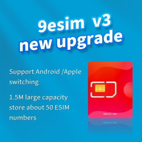 بطاقة الكتابة eSIM المادية V3، ملف تعريف تنزيل غير محدود للهاتف المحمول، متوافق مع الهواتف المحمولة غير المؤمنة، دعم قائمة STK، تبديل تطبيق Android، إدارة ملف التعريف المتوافق (بطاقة eSIM فقط) in Kuwait
