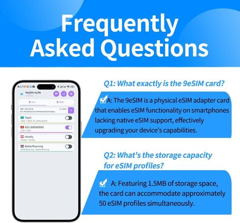 بطاقة الكتابة eSIM المادية V3، ملف تعريف تنزيل غير محدود للهاتف المحمول، متوافق مع الهواتف المحمولة غير المؤمنة، دعم قائمة STK، تبديل تطبيق Android، إدارة ملف التعريف المتوافق (بطاقة eSIM فقط) in Kuwait