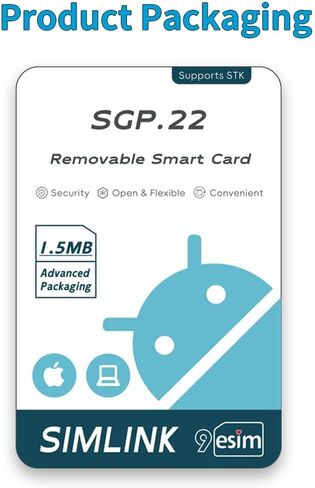 بطاقة الكتابة eSIM المادية V3، ملف تعريف تنزيل غير محدود للهاتف المحمول، متوافق مع الهواتف المحمولة غير المؤمنة، دعم قائمة STK، تبديل تطبيق Android، إدارة ملف التعريف المتوافق (بطاقة eSIM فقط) in Kuwait