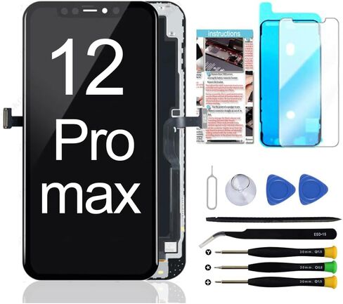 لشاشة iPhone 14 Pro Max البديلة مقاس 6.7 بوصة، مجموعة محول رقمي لشاشة LCD تعمل باللمس ثلاثية الأبعاد مع أدوات إصلاح، متوافقة مع الطراز A2894، A2651، A2893، A2896، A2895 in Kuwait