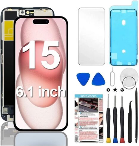 لشاشة iPhone 14 Pro Max البديلة مقاس 6.7 بوصة، مجموعة محول رقمي لشاشة LCD تعمل باللمس ثلاثية الأبعاد مع أدوات إصلاح، متوافقة مع الطراز A2894، A2651، A2893، A2896، A2895 in Kuwait