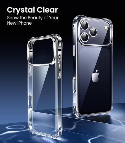 حافظة Mkeke لهاتف iPhone 17 Pro Max شفافة، [ليست صفراء] [حماية من السقوط من الدرجة العسكرية] حافظة شفافة لهاتف Apple 17 Pro Max مع ممتص للصدمات 2025 in Kuwait