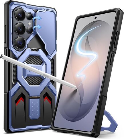 حافظة TONGATE لهاتف Samsung Galaxy S26 Ultra مع حامل مغناطيسي، متوافقة مع MagSafe [غطاء كاميرا مدمج وحامل حلقي] [حماية من الدرجة العسكرية] حافظة هاتف متينة مضادة للانزلاق لهاتف S26 Ultra، أسود in Kuwait