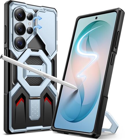 حافظة TONGATE لهاتف Samsung Galaxy S26 Ultra مع حامل مغناطيسي، متوافقة مع MagSafe [غطاء كاميرا مدمج وحامل حلقي] [حماية من الدرجة العسكرية] حافظة هاتف متينة مضادة للانزلاق لهاتف S26 Ultra، أسود in Kuwait
