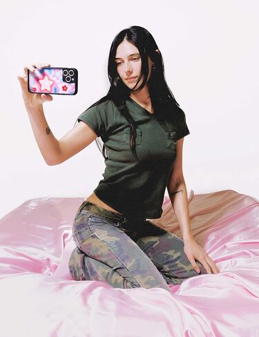 Wildflower Cases - Compatible with iPhone 15 Pro | Protective Black Bumper, 6.5ft Drop Test Certified, Women Owned Small Business | Blue Pink White Stars Modern Trendy | Dream Star in Saudi Arabia