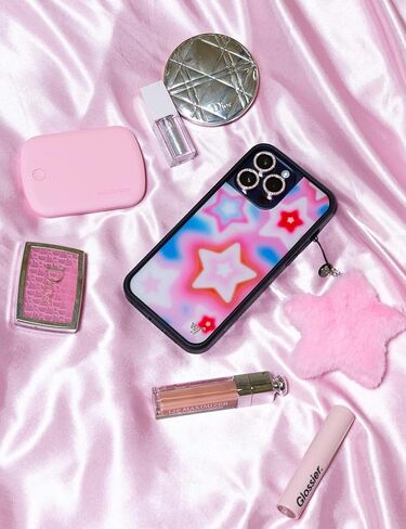 Wildflower Cases - Compatible with iPhone 15 Pro | Protective Black Bumper, 6.5ft Drop Test Certified, Women Owned Small Business | Blue Pink White Stars Modern Trendy | Dream Star in Saudi Arabia