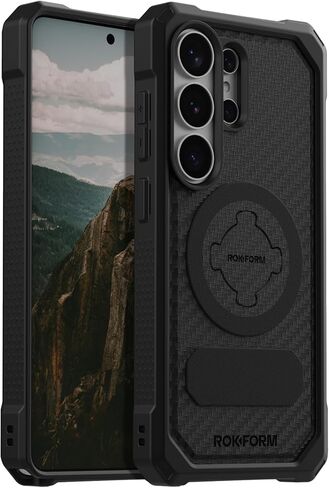 حافظة Rokform متينة لهاتف Galaxy S26 Ultra، غطاء مغناطيسي، درع تم اختباره ضد السقوط (أسود) in Kuwait