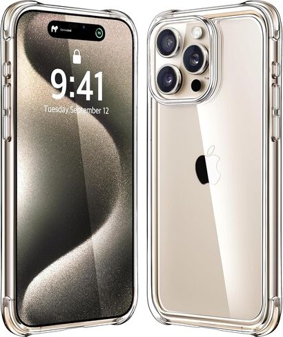حافظة Mkeke لهاتف iPhone 15 Pro شفافة، [ليست صفراء] [حماية من الدرجة العسكرية] حافظات هاتف رفيعة مضادة للصدمات لهاتف iPhone 15 Pro 2023 in Kuwait