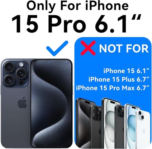 حافظة Mkeke لهاتف iPhone 15 Pro شفافة، [ليست صفراء] [حماية من الدرجة العسكرية] حافظات هاتف رفيعة مضادة للصدمات لهاتف iPhone 15 Pro 2023 in Kuwait