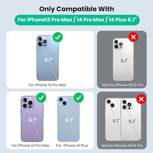 حافظة بطارية لهاتف iPhone 14 Pro Max و14 Plus و13 pro Max، حافظة شحن ذكية ممتدة قابلة لإعادة الشحن بقدرة 8600 مللي أمبير في الساعة، حزمة بطارية واقية محمولة رفيعة للغاية (6.7 بوصة) أسود in Kuwait