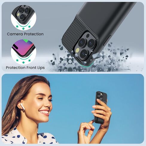 حافظة بطارية لهاتف iPhone 14 Pro Max و14 Plus و13 pro Max، حافظة شحن ذكية ممتدة قابلة لإعادة الشحن بقدرة 8600 مللي أمبير في الساعة، حزمة بطارية واقية محمولة رفيعة للغاية (6.7 بوصة) أسود in Kuwait