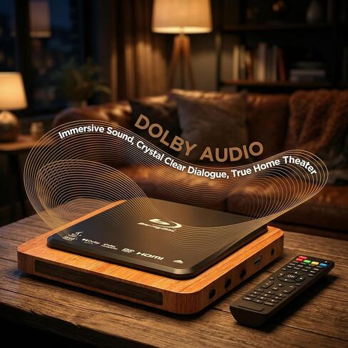 مشغل بلو راي بدقة 1080 بكسل عالي الدقة مع HDMI وAV، دولبي ديجيتال، تشغيل USB، منطقة A1 بلو راي ودعم DVD لجميع المناطق، يتضمن جهاز التحكم عن بعد والكابلات in Kuwait