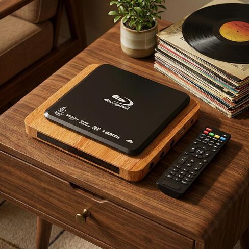 مشغل بلو راي بدقة 1080 بكسل عالي الدقة مع HDMI وAV، دولبي ديجيتال، تشغيل USB، منطقة A1 بلو راي ودعم DVD لجميع المناطق، يتضمن جهاز التحكم عن بعد والكابلات in Kuwait