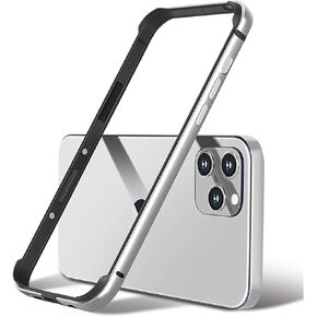 غطاء حماية نحيف بإطار معدني جديد من الألومنيوم لهاتف iPhone16Pro MAX، إطار معدني مع مصد داخلي ناعم، حماية من الحواف المرتفعة (تيتانيوم أسود، لهاتف iPhone16 Pro Max) in Kuwait