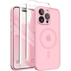 حافظة CAPRARO مغناطيسية لهاتف iPhone 17 Pro، مطورة [حماية كاملة للكاميرا] [متوافقة مع MagSafe] غطاء حماية شفاف غير لامع للنساء والفتيات، بني باهت in Kuwait