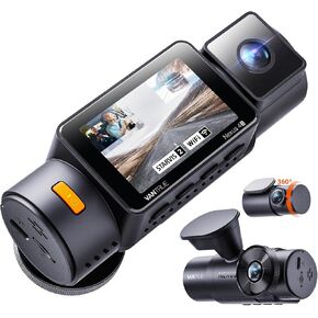 Vantrue New N4S 3 Channel Dash Cam، STARVIS 2 Night Vision، كاميرا أمامية وخلفية داخلية للسيارات، قناة أمامية وخلفية مزدوجة، PlatePix ™ Tech، وضع ركن السيارة، Wi-Fi، GPS، 2 بوصة IPS، دعم 1 تيرابايت (RC18) in Kuwait