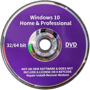 DVD متوافق مع نظام التشغيل Windows 10 Home وProfessional 32/64 بت. قم باسترداد واستعادة وإصلاح قرص التمهيد والتثبيت على إعدادات المصنع الافتراضية in Kuwait