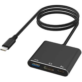 محول Battony USB C إلى HDTV محول USB من النوع C محول AV متعدد المنافذ مع منفذ C لمخرج HDTV 4K ومنفذ شحن سريع 3.0 متوافق مع MacBook Pro MacBook Air 2019/2018 iPad Pro 2019 in Kuwait