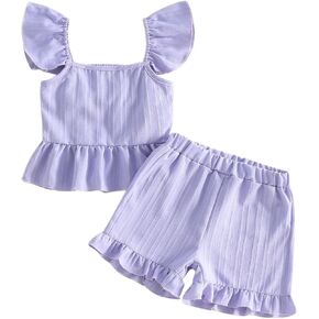 Ledy Champswiin Little Toddler Kids Girl Clothes Set 1-8 Years Summer Outfits Solid Color Tank Tops & Shorts in Saudi Arabia