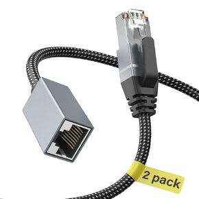 كابل تمديد إيثرنت Orbram Cat6 بطول 30 قدمًا، يدعم 1000 ميجابت في الثانية وكابل Cat8/Cat7/Cat6/Cat5e/Cat5 LAN، موسع كابل RJ45 LAN مضفر من النايلون ذكر إلى موصل أنثى لجهاز التوجيه/المودم/التلفزيون الذكي/الكمبيوتر الشخصي/الكمبيوتر المحمول in Kuwait