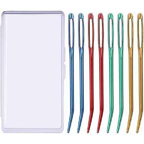 12 Pieces Yarn Needle, Tapestry Needle Bent Embroidery Needles Bent Tip Needles, and 6 Pieces Large-Eye Blunt Needles with Iron Box for Knitting Crochet (Random Color) in Kuwait