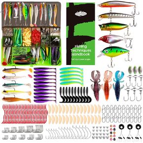 FONMANG Fishing lures-2026 New Fishing Lure kit for Bass Trout,Tackle Box with Tackle Included, Fishing Plugs,Swimbait, Minnows, Soft Baits, Hooks & Weights Accessories in Kuwait