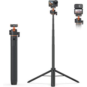 VRIG Action Camera Selfie Stick Tripod for DJI Osmo Nano/Action 6, Dual-Direction Magnetic Quick Release Adapter 360° Ball Head & Cold Shoe Mount, 8 to 21 inches Extendable Rod, AC-40N in Kuwait