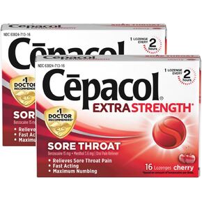 Cepacol Maximum Strength Throat Pain Relief Lozenges Honey Lemon - 16 ct, Pack of 4 in Kuwait