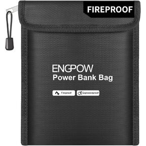 حقيبة سفر منظمة مقاومة للحريق من ENGPOW، حقيبة حمل إلكترونية معزولة للحرارة ومقاومة للانفجار، تخزين آمن للسفر المنزلي المحمول لبنك الطاقة والهاتف والكابلات ومحرك USB وحماية الشحن، 10.6 بوصة × 6.7 بوصة in Kuwait