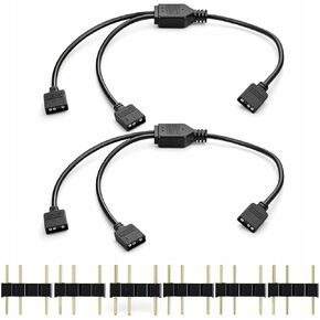 2 Pack ARGB Splitter Cable, Argb Extension Cable 1-to-2 Female to Female 5v 3 Pin Addressable RGB Splitter for Extend Pc Computer Argbs Fans or Led Strips in Kuwait