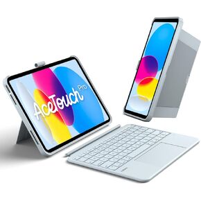 Inateck AceTouch Protective Keyboard Case for iPad A16 11th Gen 2025 11 inch, iPad 10th Gen 2022 10.9 inch, Detachable Keyboard with 5.1" Larger Touchpad, with Pencil Holder,QWERTY in Kuwait