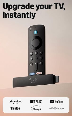 Amazon Fire TV Stick HD (أحدث طراز)، تلفزيون مباشر ومجاني، جهاز تحكم Alexa Voice Remote، مدعوم من التلفزيون، إعداد سهل، ابحث عن العروض بشكل أسرع مع Alexa+ in Kuwait