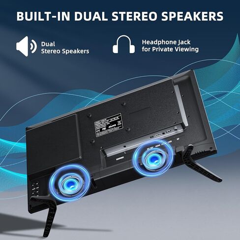 تلفزيون 22 بوصة مع مشغل DVD مدمج، شاشة مسطحة صغيرة مع مدخلات HDMI/USB/AV، دقة عالية كاملة 1080 بكسل، مجموعة DVD للتلفزيون RV، المطبخ، المنزل، هوائي مطور in Kuwait