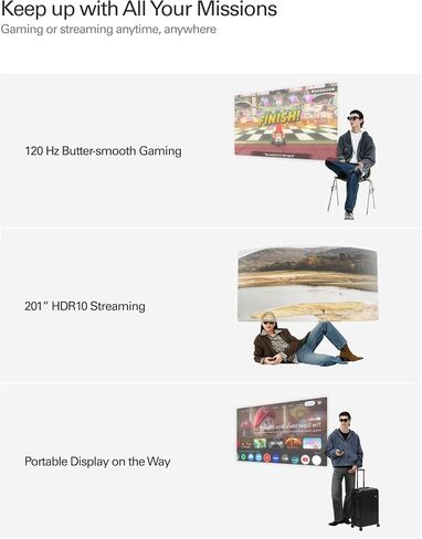 نظارات RayNeo Air 4 Pro AR/XR - شاشة فيديو HDR10 مقاس 201 بوصة، شريحة Vision 4000، صوت من Bang & Olufsen، نظارات ذكية للأفلام والألعاب ثلاثية الأبعاد لهواتف iPhone 17,16,15/Android/Switch 2/Mac/PS4/5-4 Pro in Kuwait