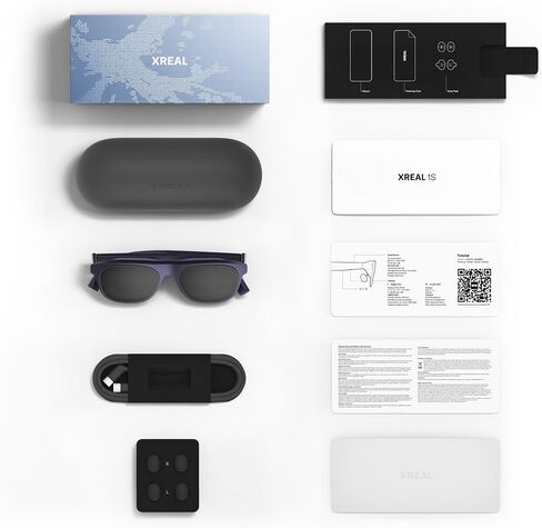 نظارات XREAL 1S AR/XR، نظارات ذكية بشاشة افتراضية مقاس 500 بوصة مع مجال رؤية 52 درجة، 3DoF أصلي، ثلاثي الأبعاد حقيقي، مدعوم بشريحة X1، تدعم جميع أجهزة USB-C DP بما في ذلك iPhone 17/16 والأجهزة المحمولة، مثل ROG/SteamDeck in Kuwait